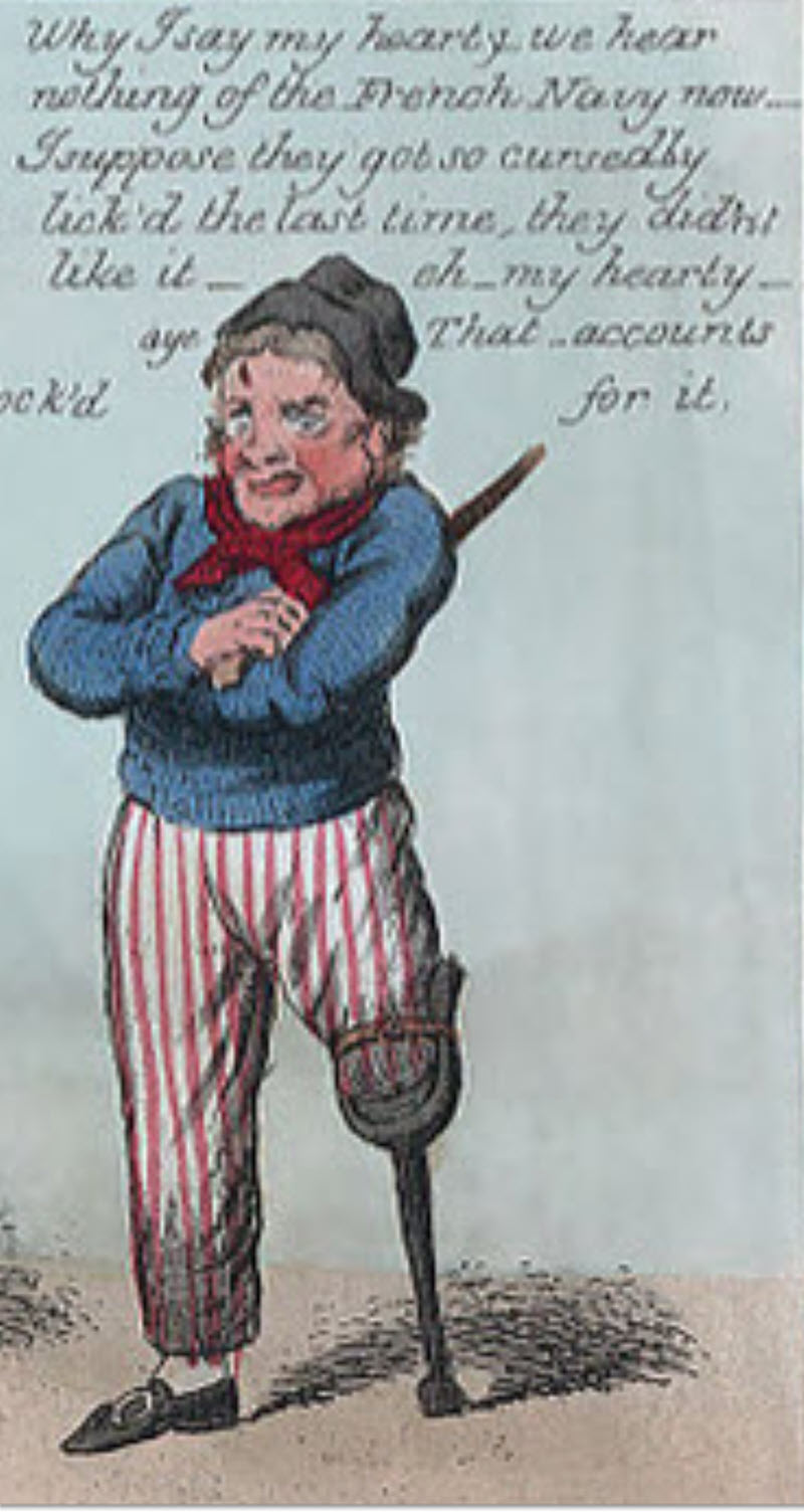 A wounded British sailor